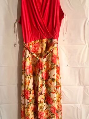 Girls Floral Pink Wrap-Top Summer Dress